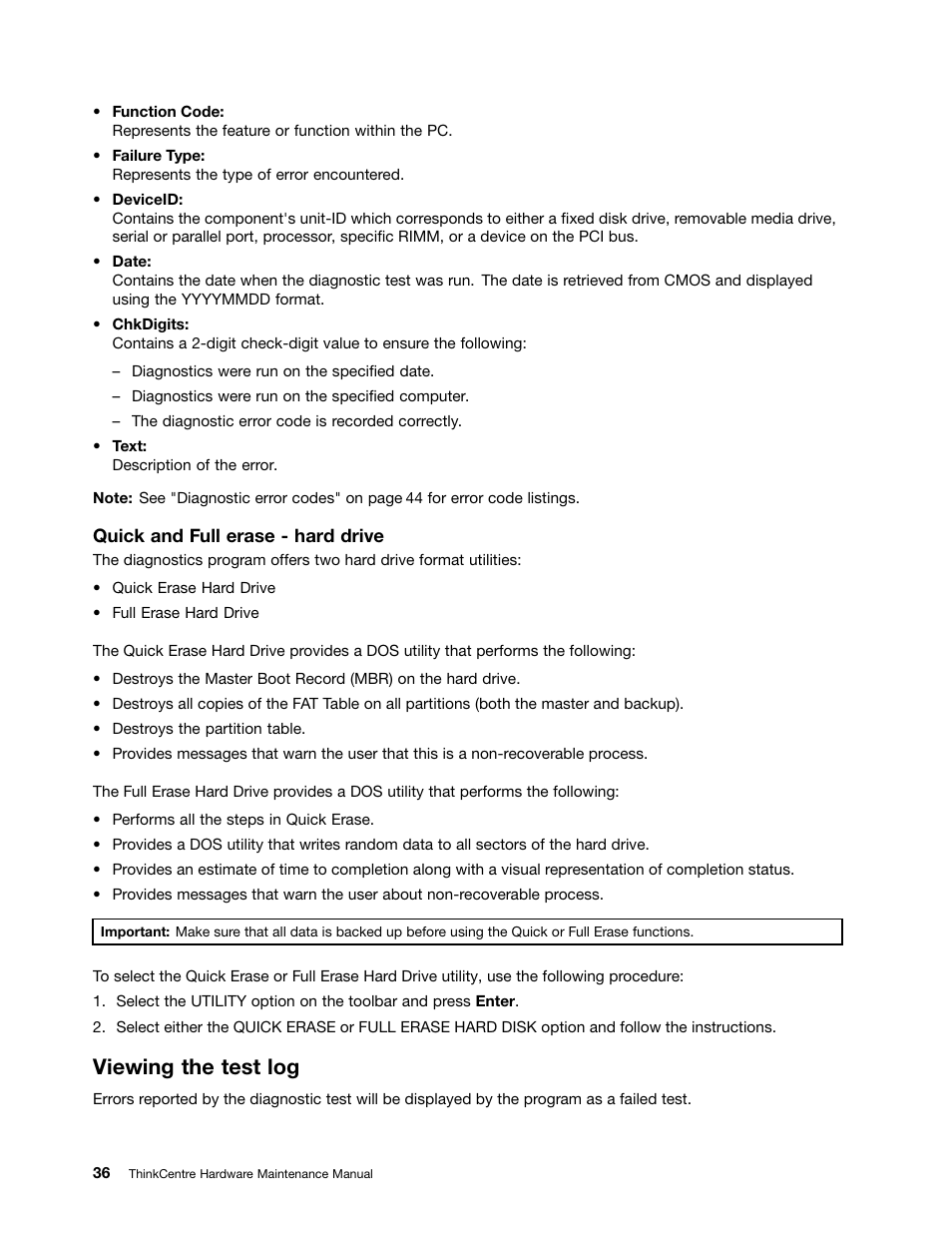 Viewing the test log | Lenovo 9354 User Manual | Page 42 / 480