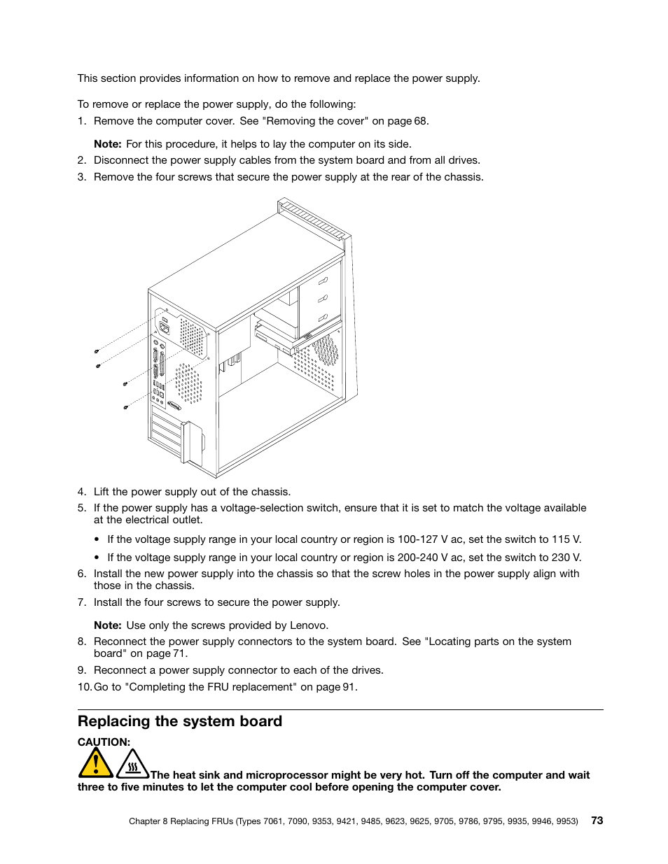 Replacing the system board | Lenovo 9354 User Manual | Page 79 / 480