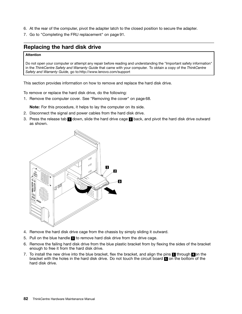 Replacing the hard disk drive | Lenovo 9354 User Manual | Page 88 / 480