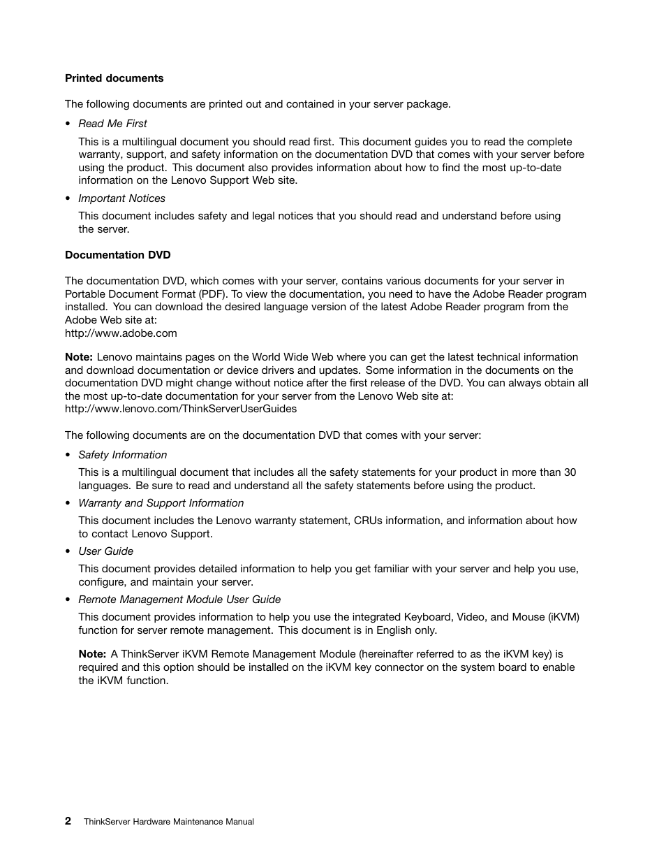 Lenovo THINKSERVER 392 User Manual | Page 14 / 248