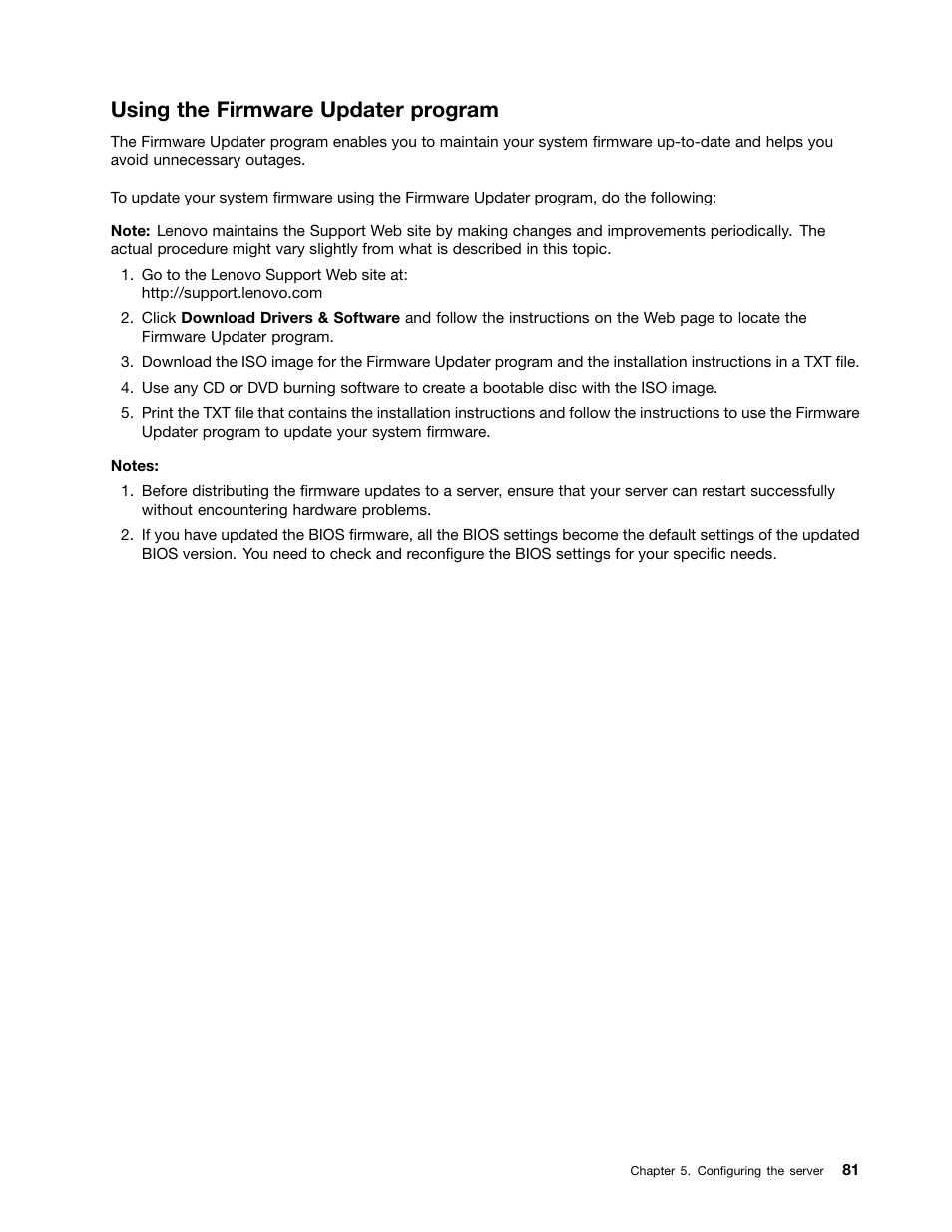 Using the firmware updater program | Lenovo THINKSERVER 392 User Manual | Page 93 / 248