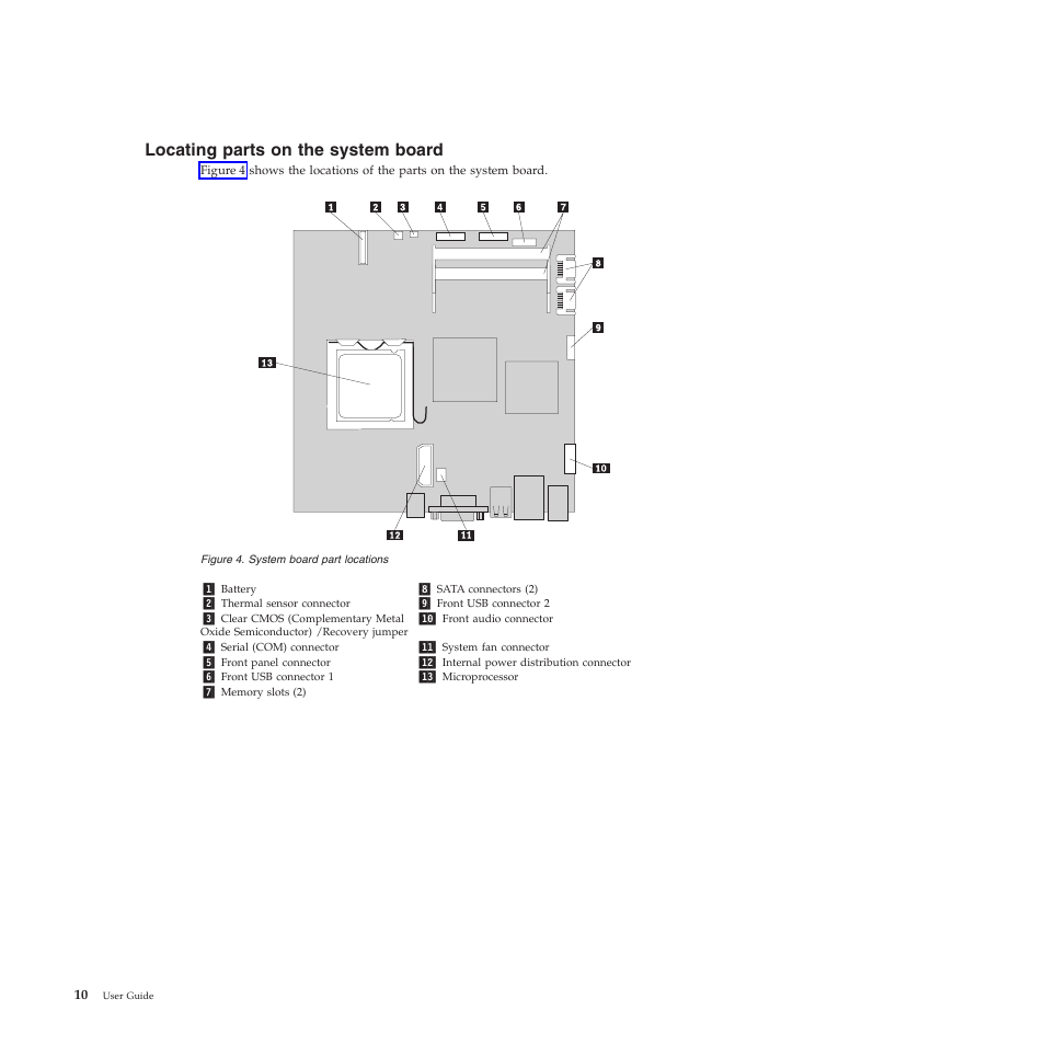 Locating parts on the system board | Lenovo 5354 User Manual | Page 18 / 68