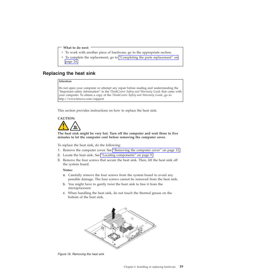 Replacing the heat sink | Lenovo 5354 User Manual | Page 27 / 68