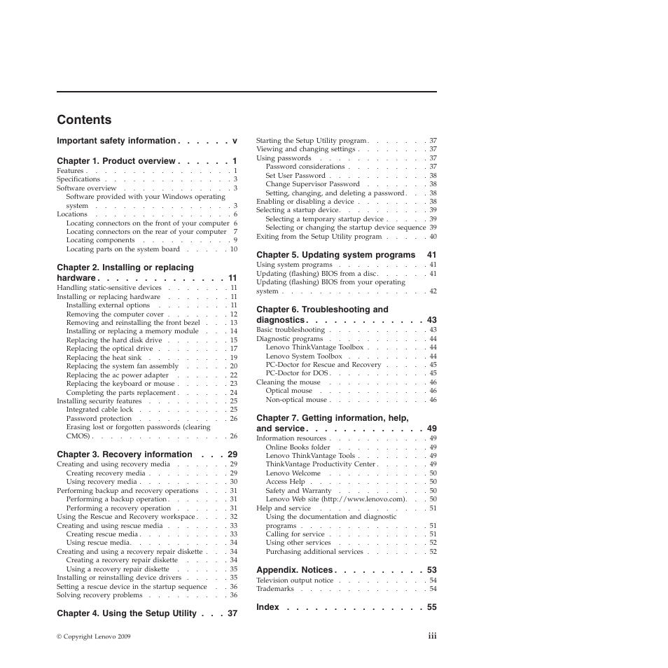 Lenovo 5354 User Manual | Page 5 / 68