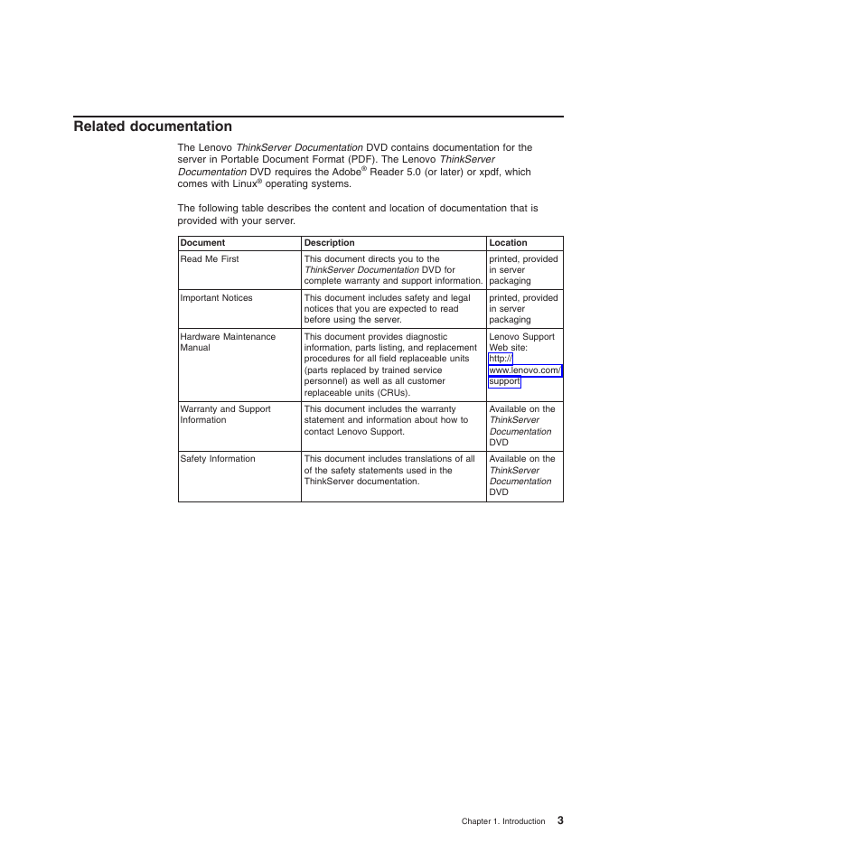 Related documentation | Lenovo 6528 User Manual | Page 19 / 216