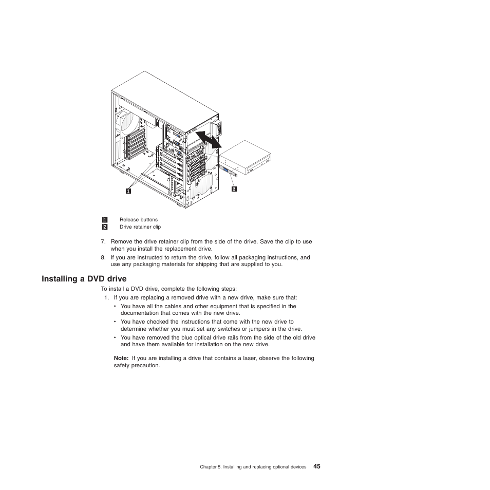 Installing a dvd drive | Lenovo 6528 User Manual | Page 61 / 216