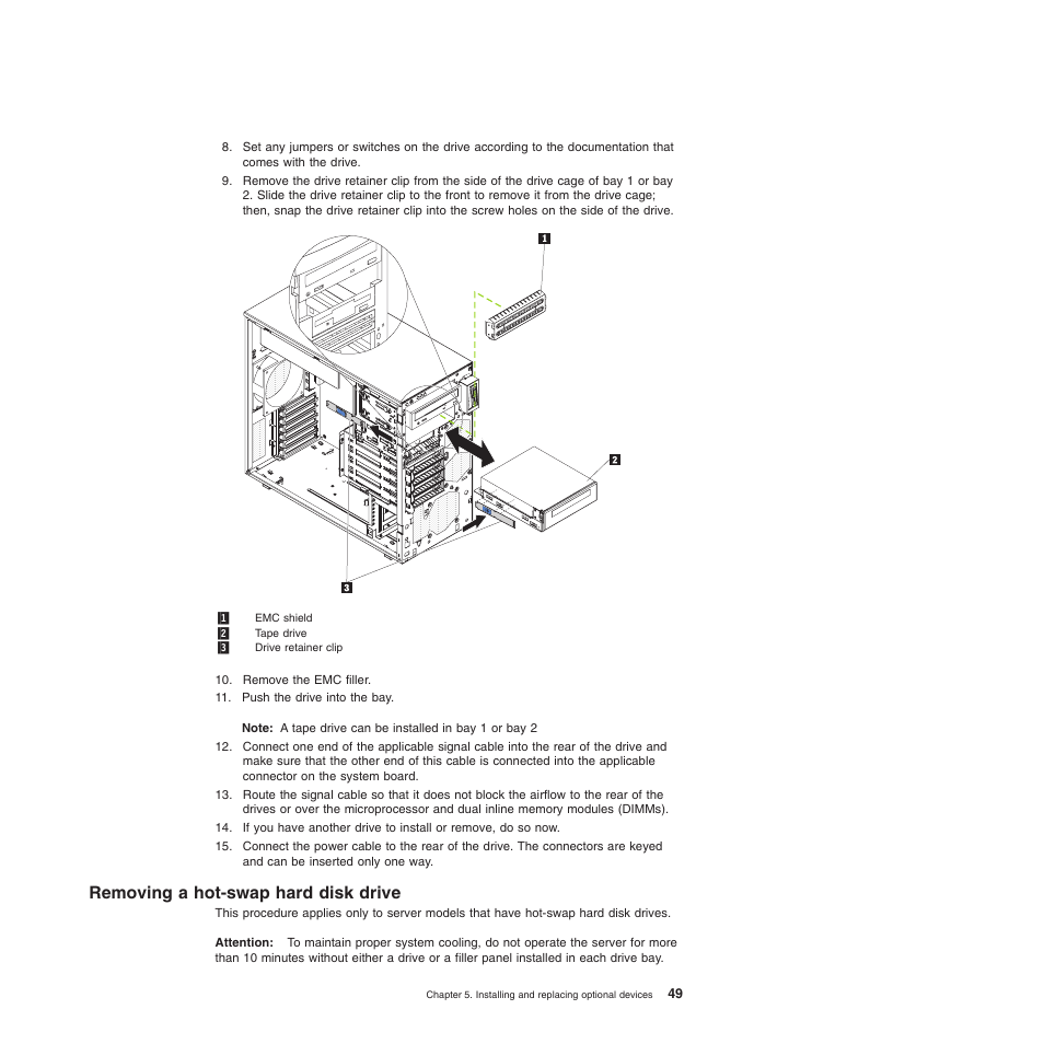 Removing a hot-swap hard disk drive | Lenovo 6528 User Manual | Page 65 / 216
