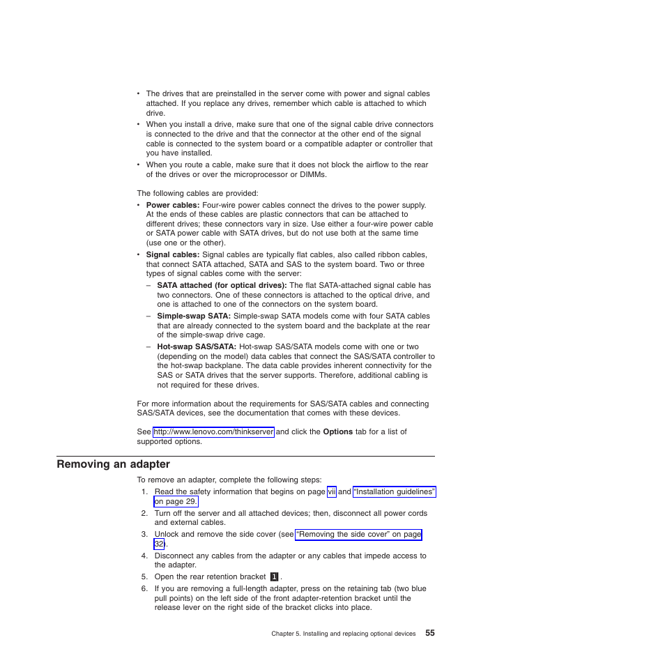 Removing an adapter | Lenovo 6528 User Manual | Page 71 / 216