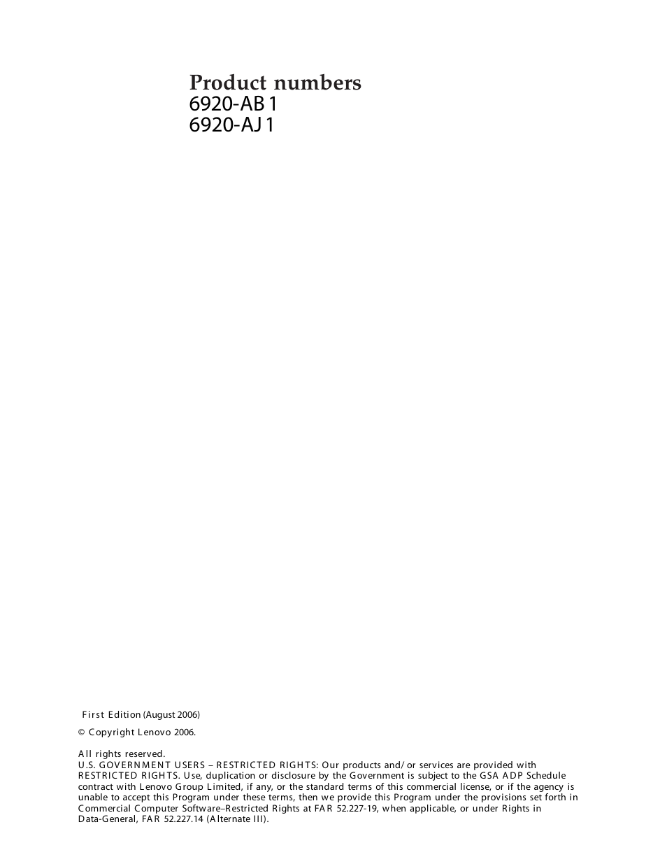 Product, Numbers | Lenovo 40Y7443 User Manual | Page 2 / 29