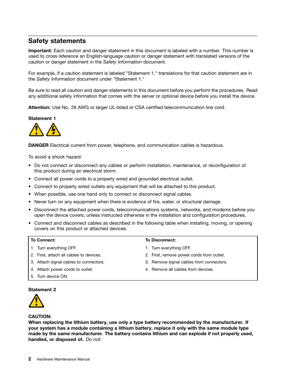 Safety statements | Lenovo 6532 User Manual | Page 10 / 240