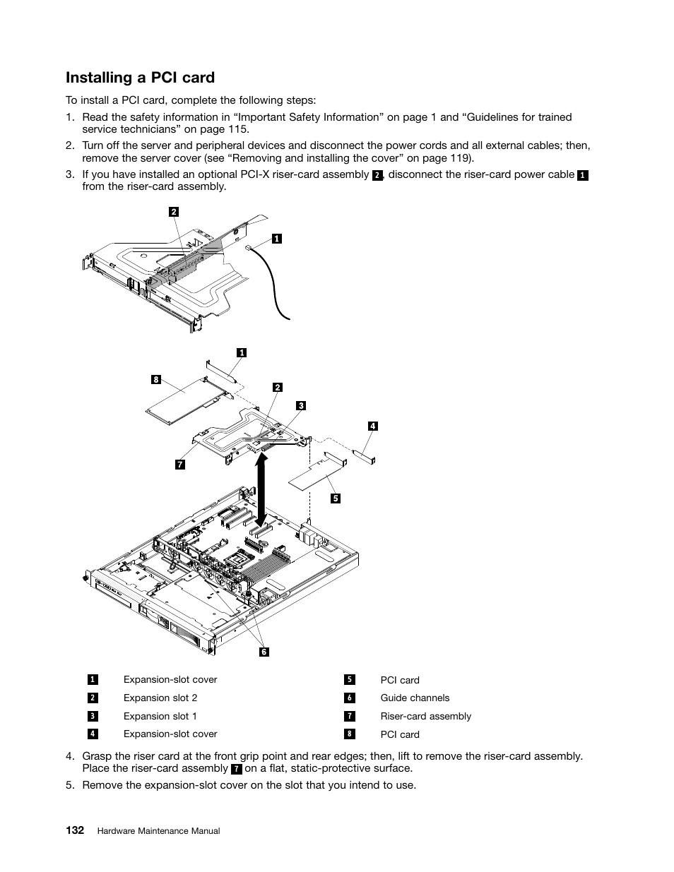 Installing a pci card | Lenovo 6532 User Manual | Page 140 / 240