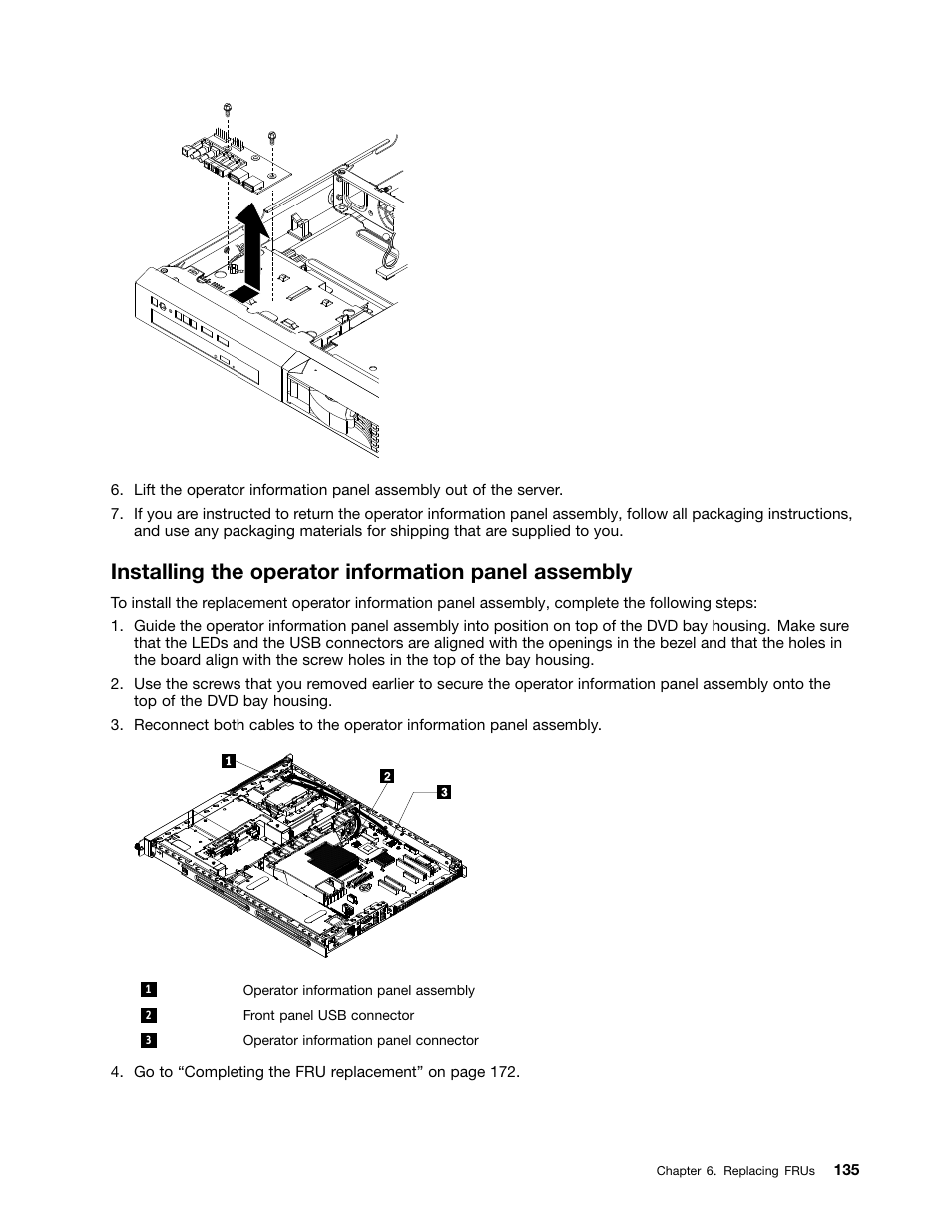 Installing the operator information panel assembly | Lenovo 6532 User Manual | Page 143 / 240