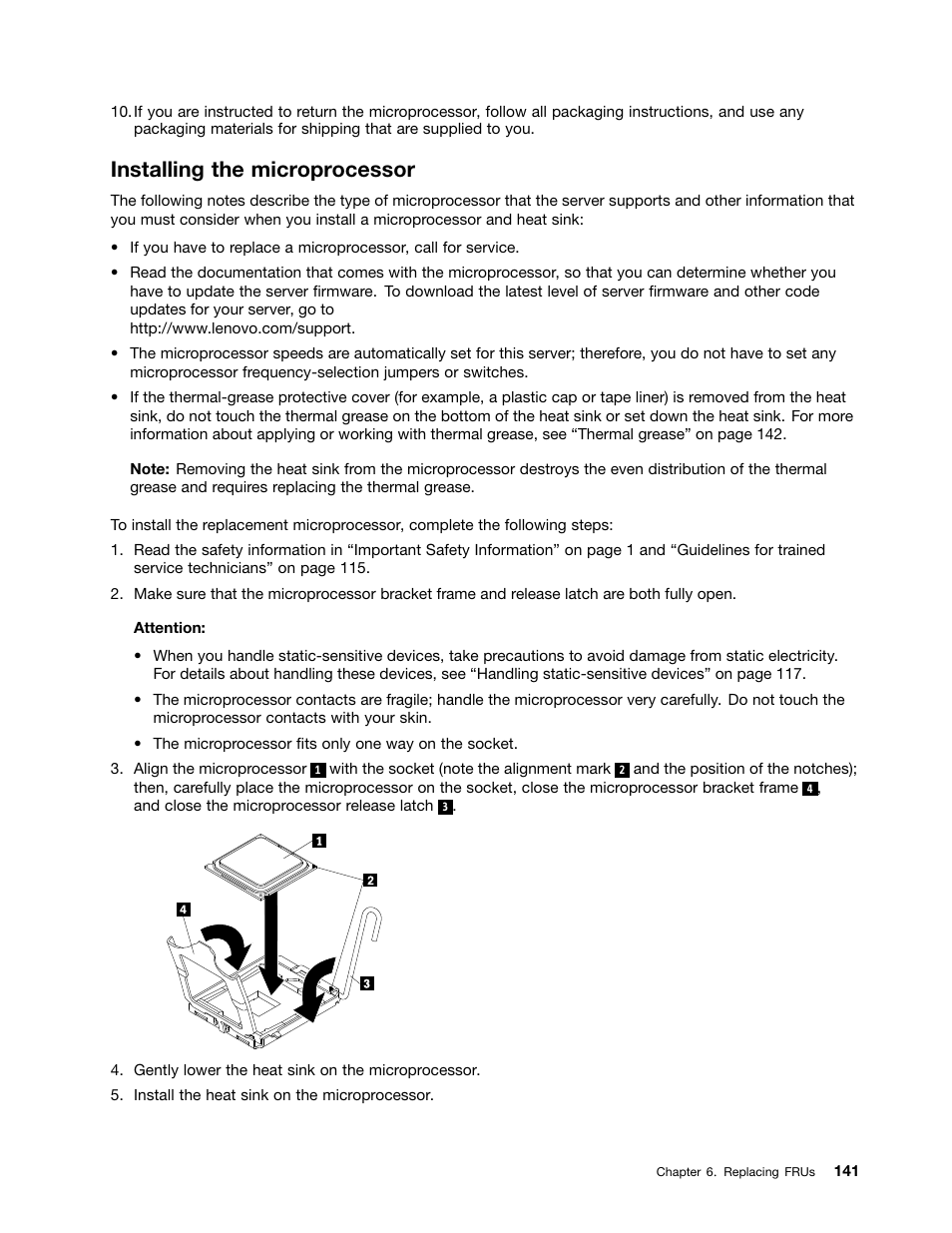 Installing the microprocessor | Lenovo 6532 User Manual | Page 149 / 240