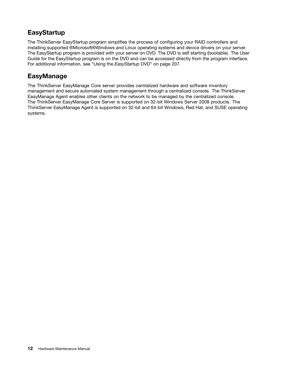 Easystartup, Easymanage | Lenovo 6532 User Manual | Page 20 / 240