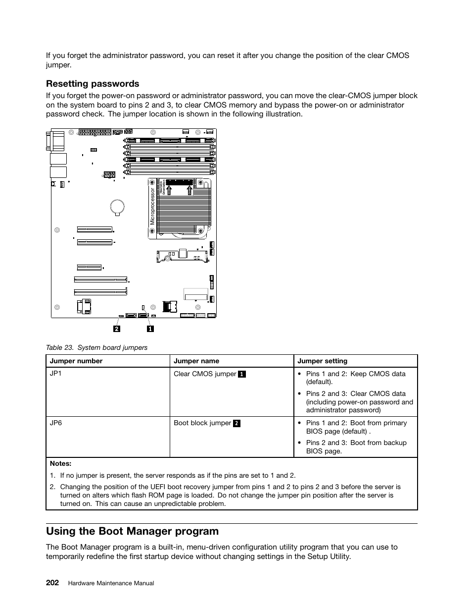 Using the boot manager program, Resetting passwords | Lenovo 6532 User Manual | Page 210 / 240