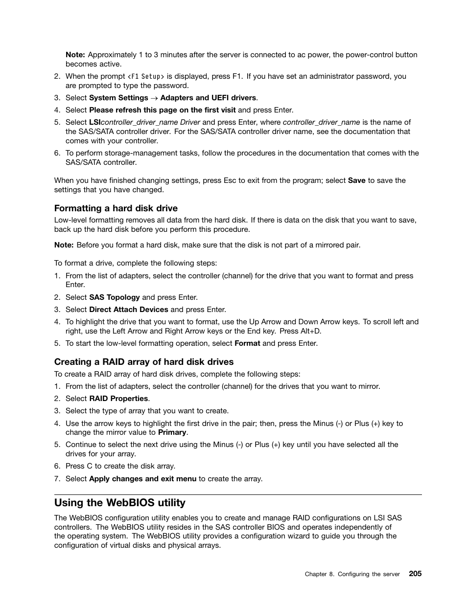 Using the webbios utility | Lenovo 6532 User Manual | Page 213 / 240