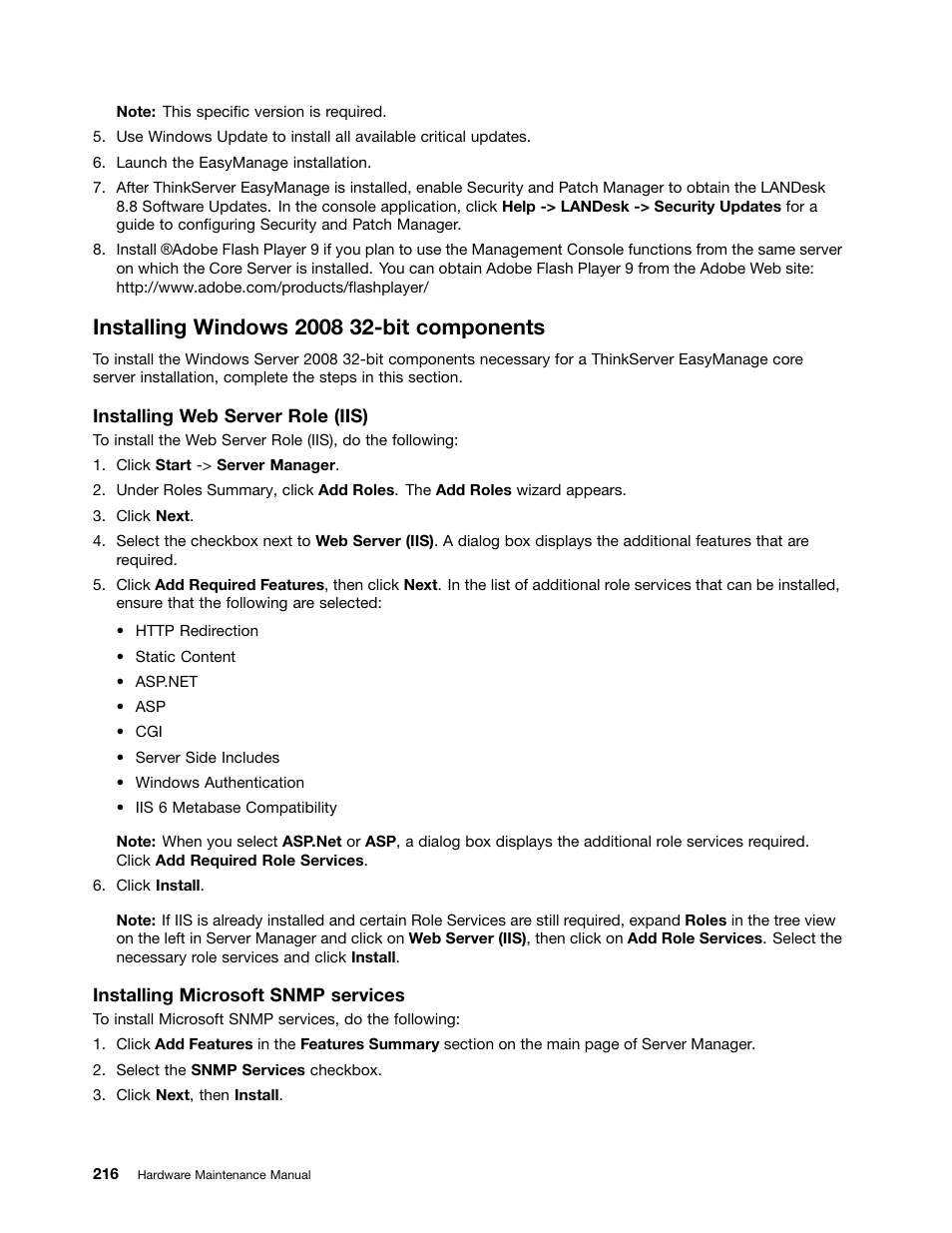 Installing windows 2008 32-bit components | Lenovo 6532 User Manual | Page 224 / 240