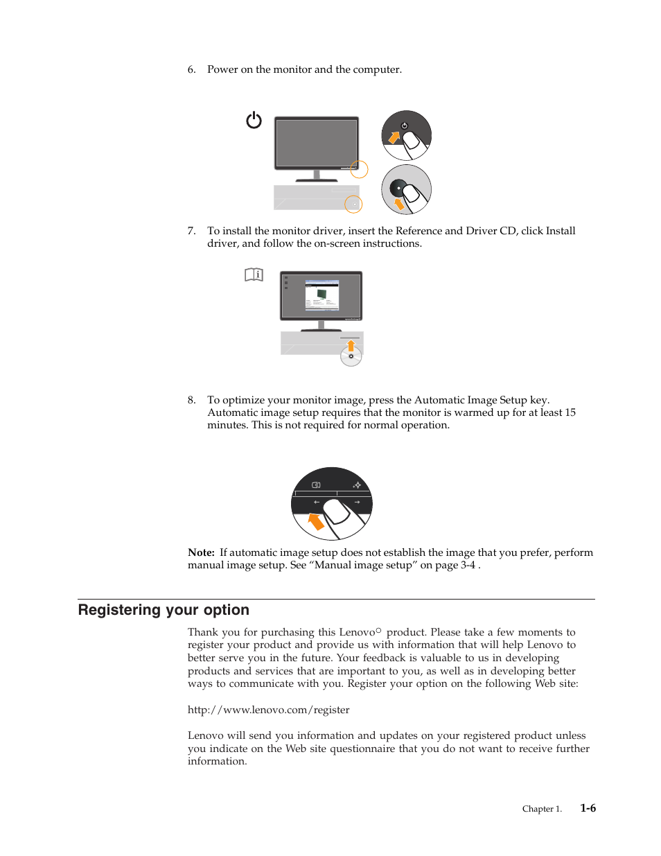 Registering, Your, Option | Lenovo L215 User Manual | Page 10 / 33