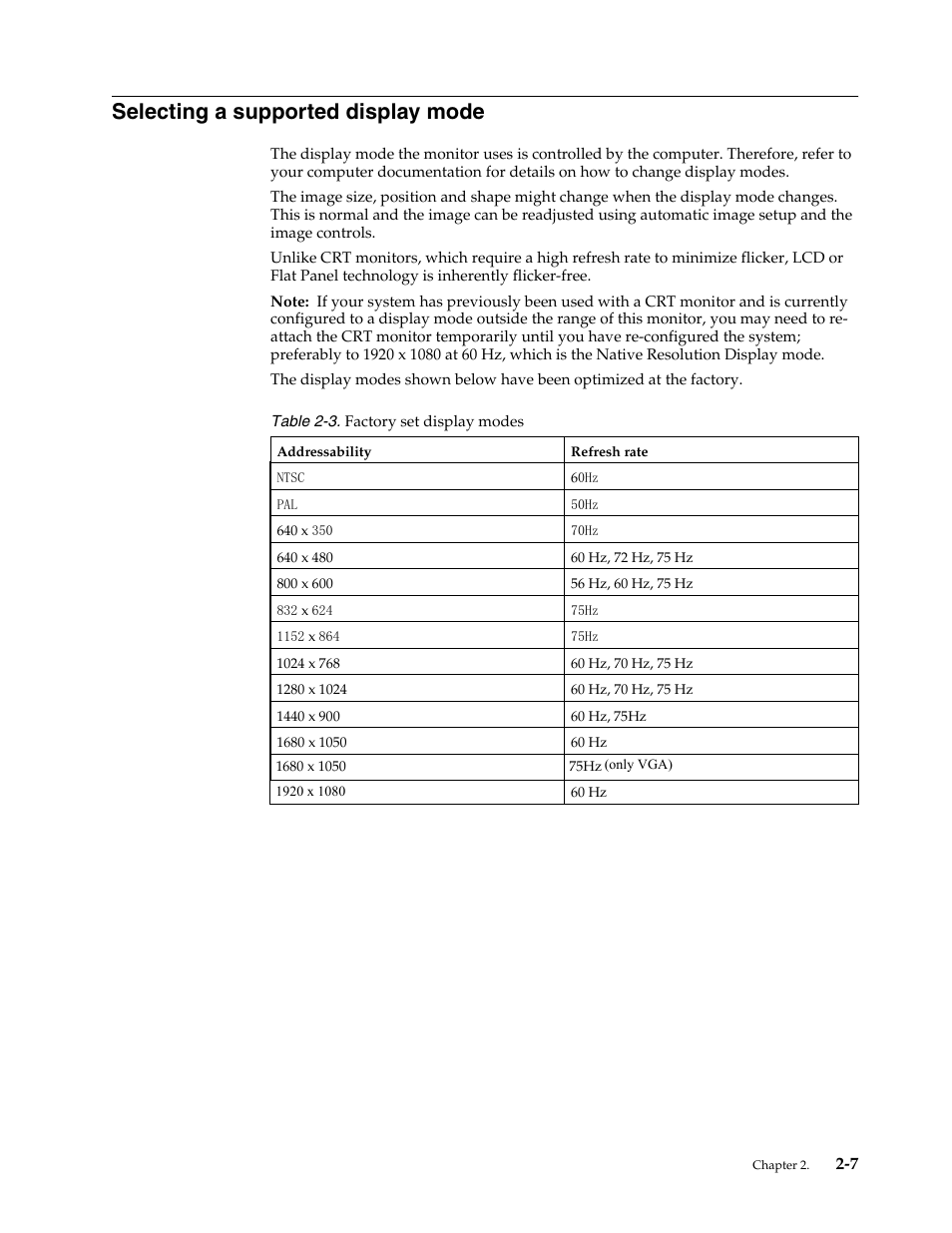 Selecting a supported display mode, Using the direct access controls -5 | Lenovo L215 User Manual | Page 17 / 33