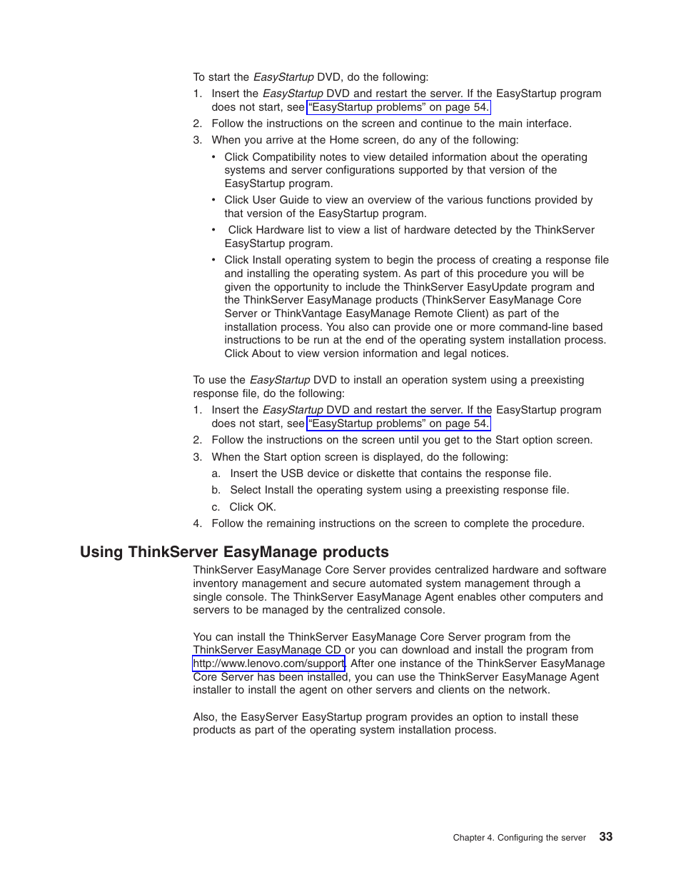 Using thinkserver easymanage products, Using, Thinkserver | Easymanage, Products | Lenovo 6435 User Manual | Page 47 / 88