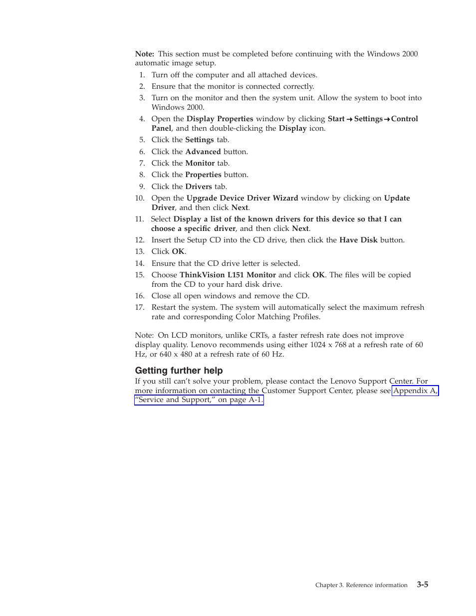 Getting further help | Lenovo L151 User Manual | Page 21 / 29