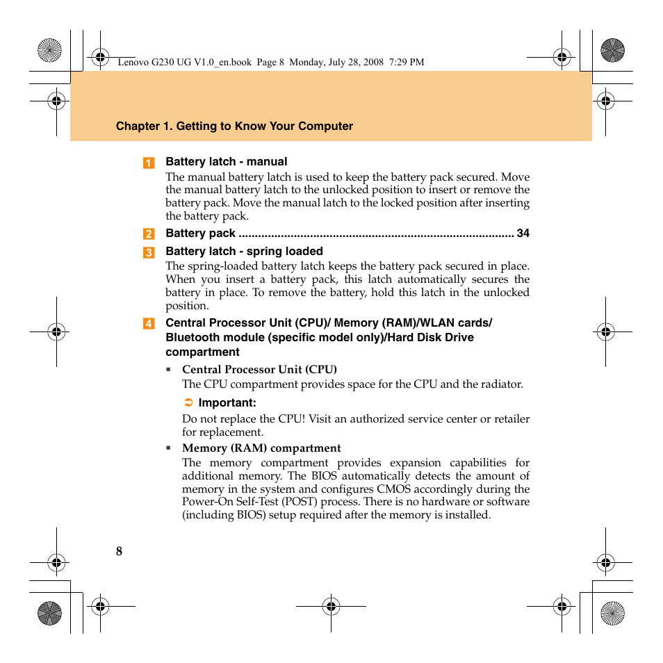 Lenovo 3000 G230 User Manual | Page 16 / 140