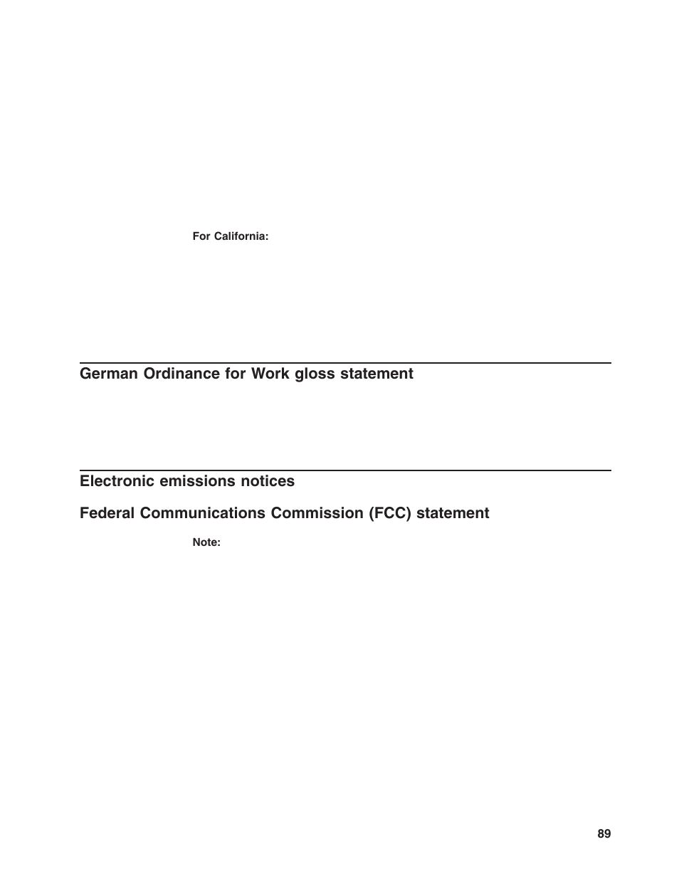 German ordinance for work gloss statement, Electronic emissions notices, Federal communications commission (fcc) statement | German, Ordinance, Work, Gloss, Statement, Electronic, Emissions | Lenovo 6446 User Manual | Page 103 / 112