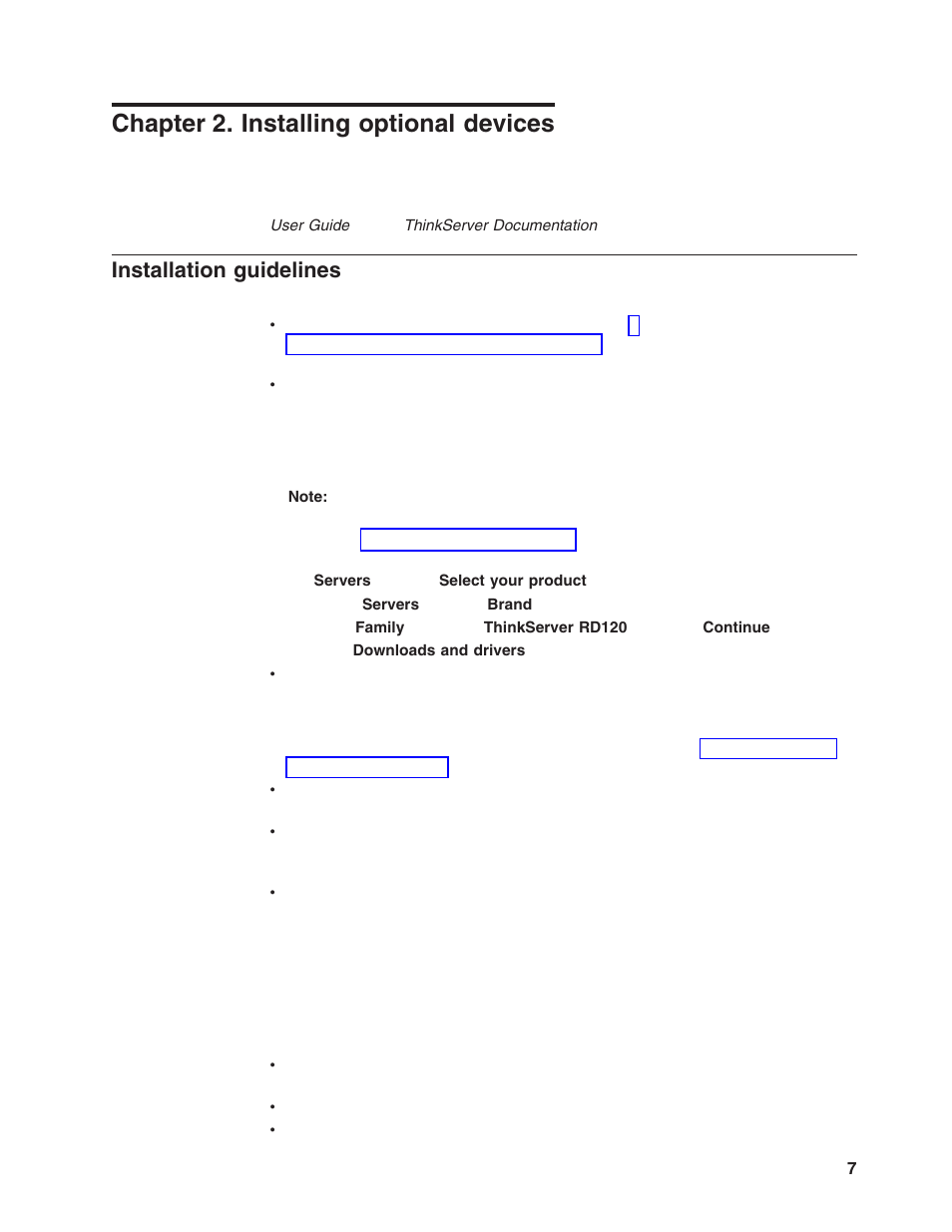 Chapter 2. installing optional devices, Installation guidelines, Chapter | Installing, Optional, Devices, Installation, Guidelines | Lenovo 6446 User Manual | Page 21 / 112