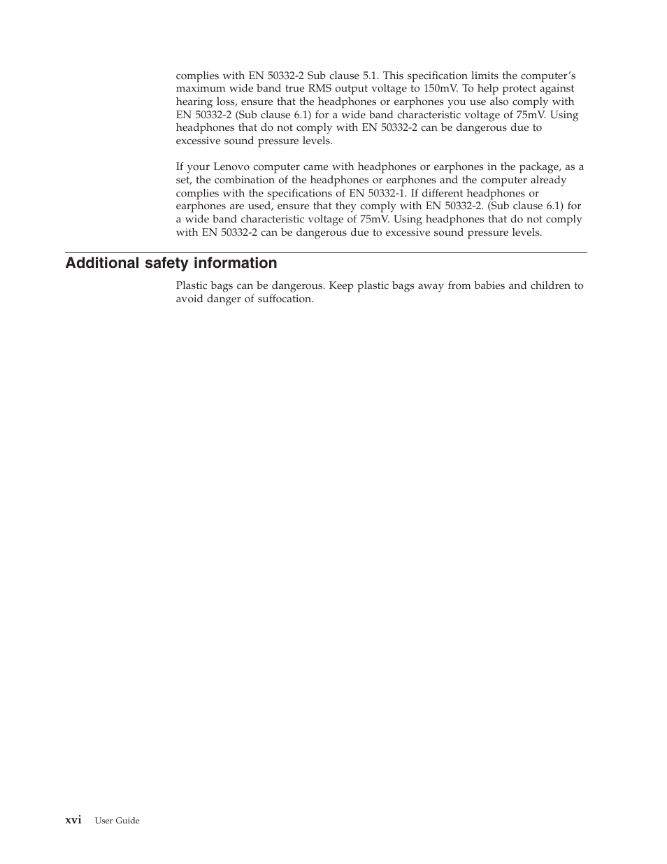 Additional safety information, Additional, Safety | Information | Lenovo 6491 User Manual | Page 18 / 98