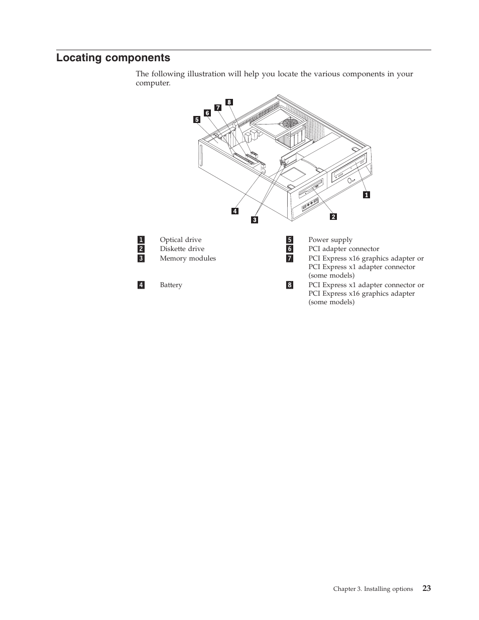 Locating components, Locating, Components | Lenovo 6491 User Manual | Page 43 / 98
