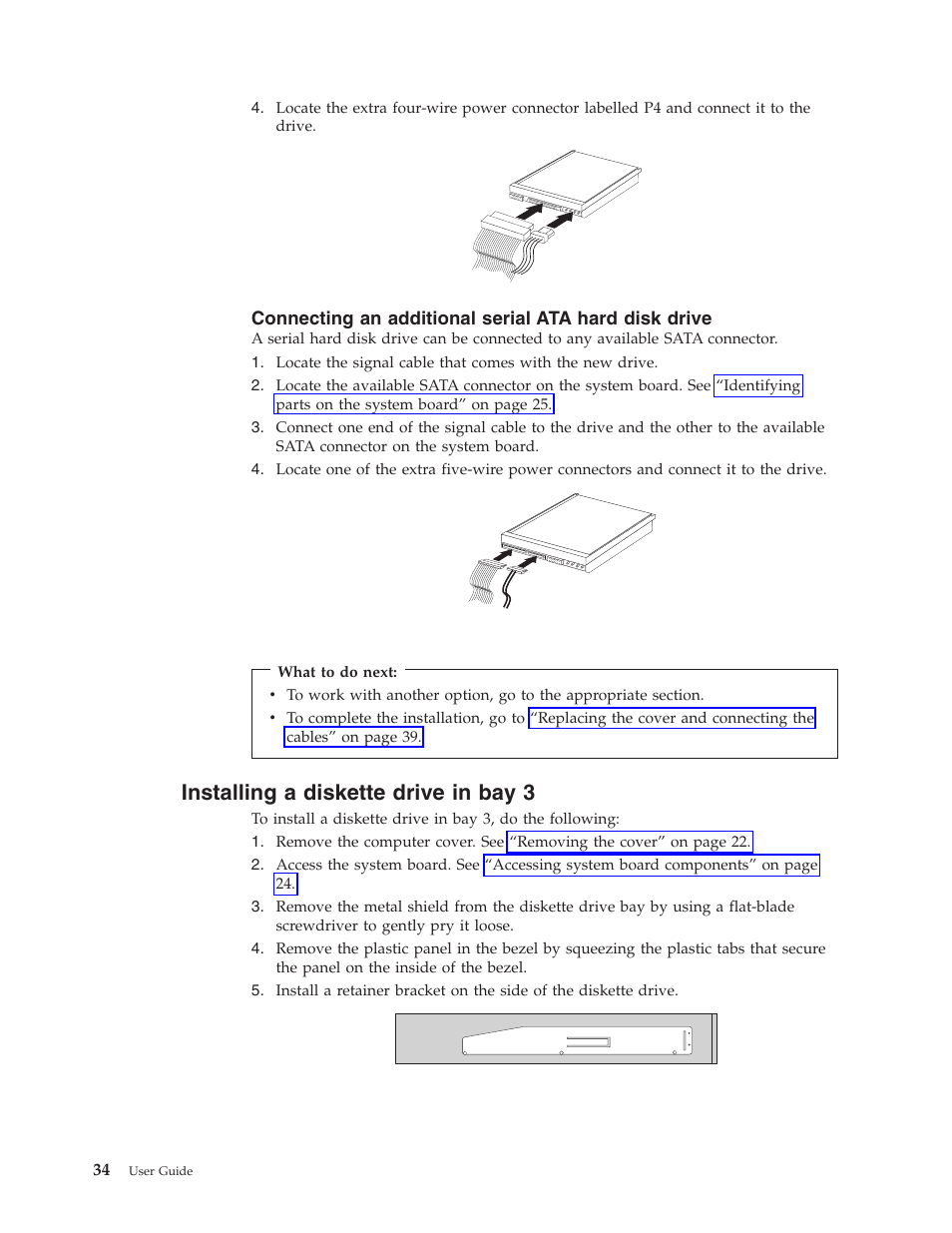 Installing a diskette drive in bay 3, Installing, Diskette | Drive | Lenovo 6491 User Manual | Page 54 / 98