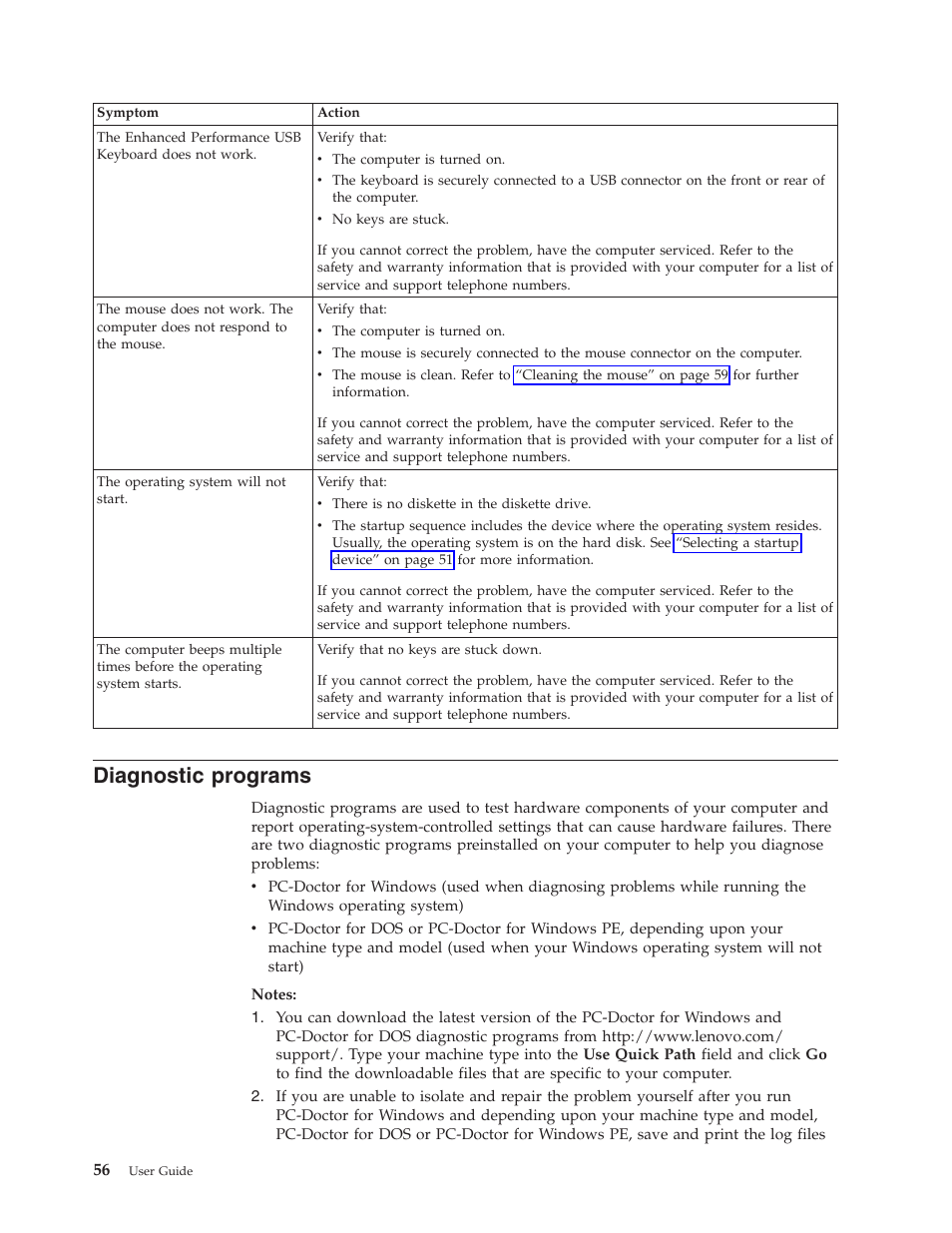 Diagnostic programs, Diagnostic, Programs | Lenovo 6491 User Manual | Page 76 / 98