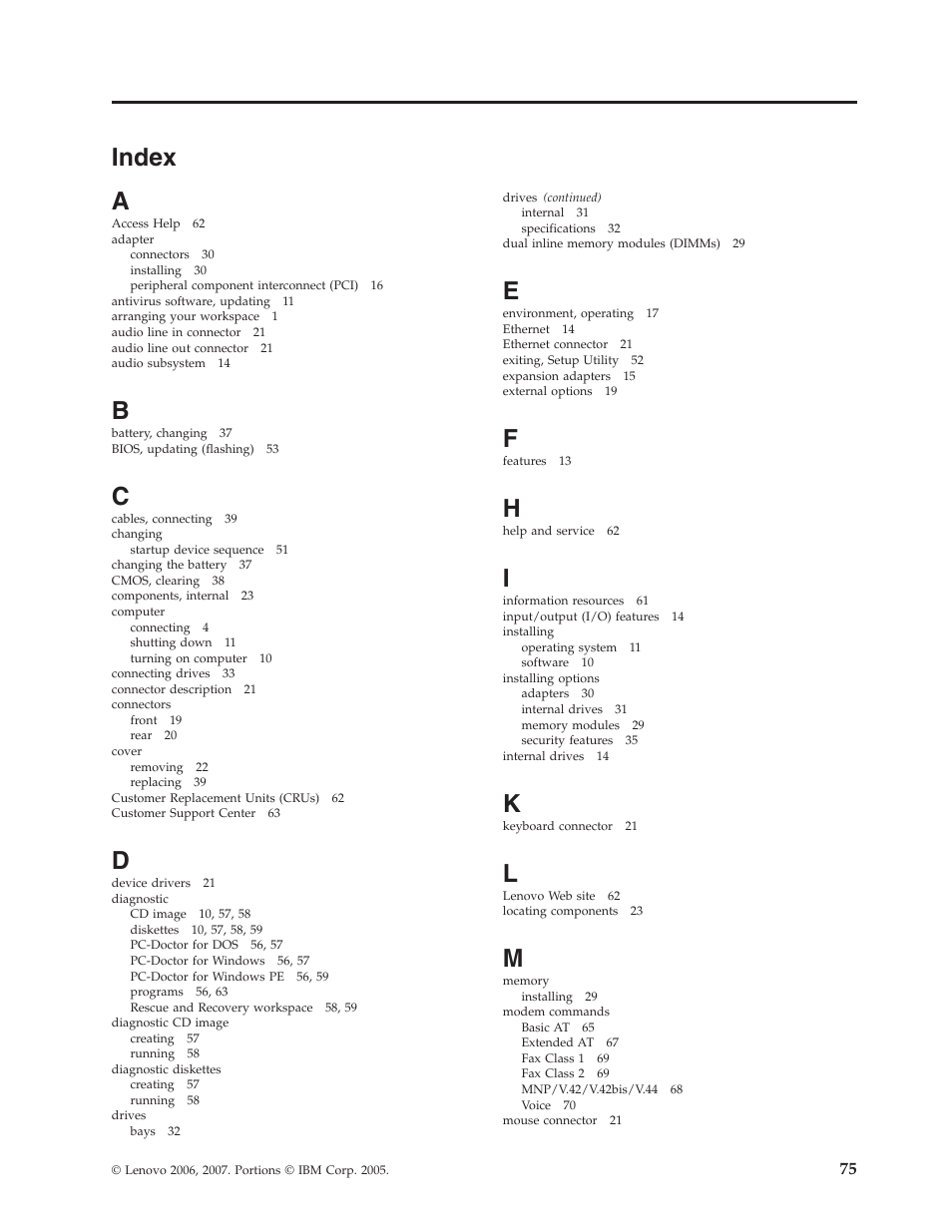 Index | Lenovo 6491 User Manual | Page 95 / 98