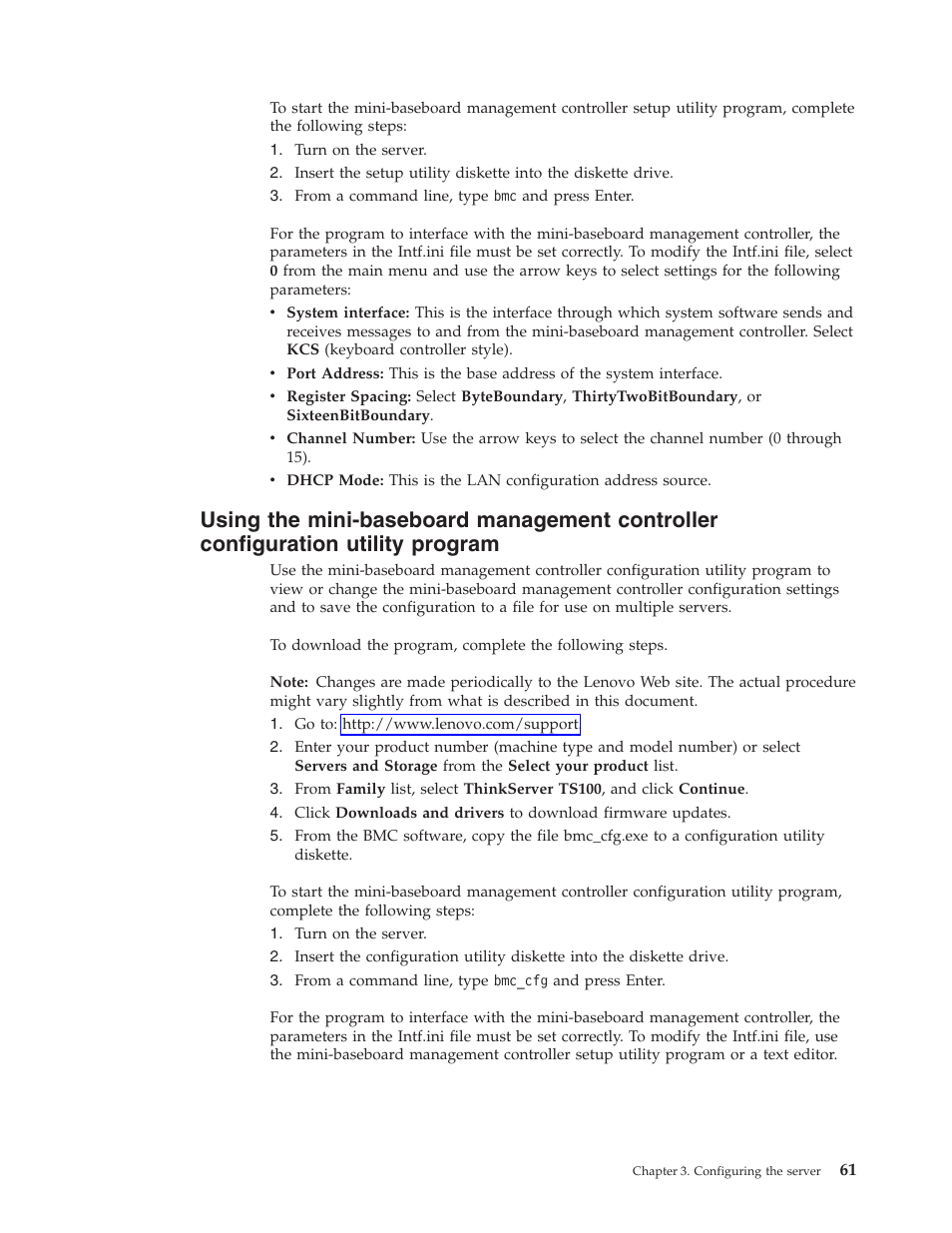 Using, Mini-baseboard, Management | Controller, Configuration, Utility, Program | Lenovo 6434 User Manual | Page 75 / 96