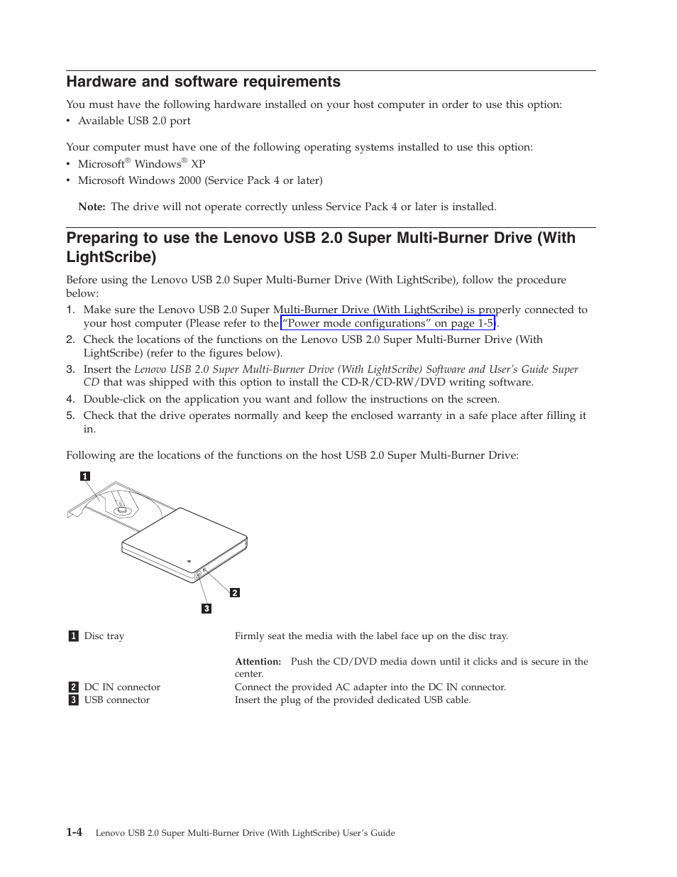 Hardware and software requirements, Hardware, Software | Requirements, Preparing, Lenovo, Super, Multi-burner, Drive, With | Lenovo 41N5631 User Manual | Page 16 / 68