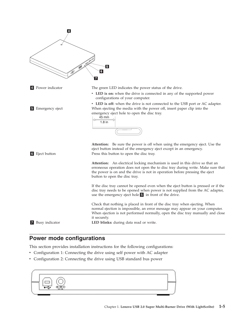 Power mode configurations, Power, Mode | Configurations | Lenovo 41N5631 User Manual | Page 17 / 68