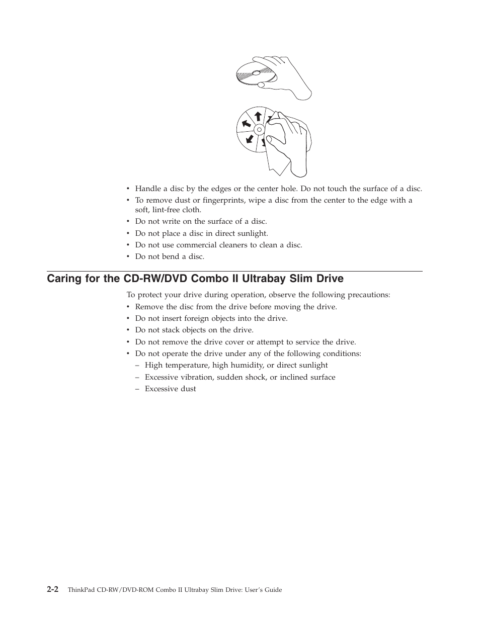 Caring, Cd-rw/dvd, Combo | Ultrabay, Slim, Drive | Lenovo ThinkPad 40Y8626 User Manual | Page 20 / 58