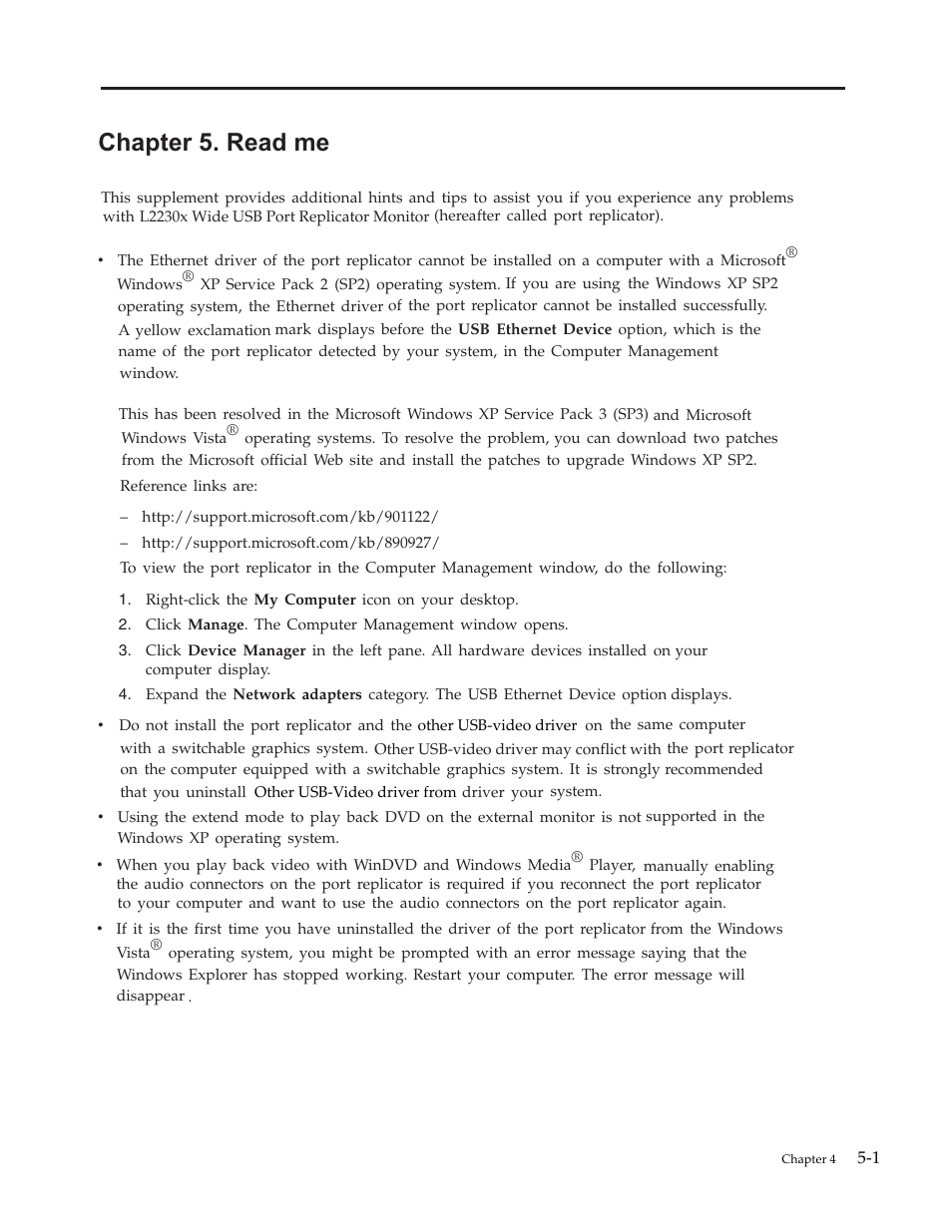 Chapter 5. read me, Chapter, Read me -1 | Lenovo L2230x User Manual | Page 31 / 37