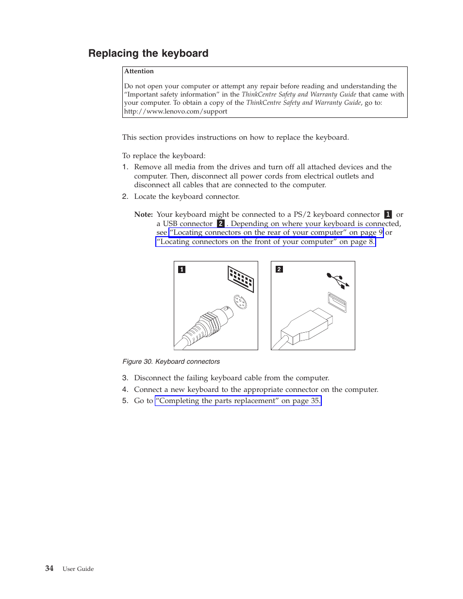 Replacing the keyboard | Lenovo 3658 User Manual | Page 42 / 82