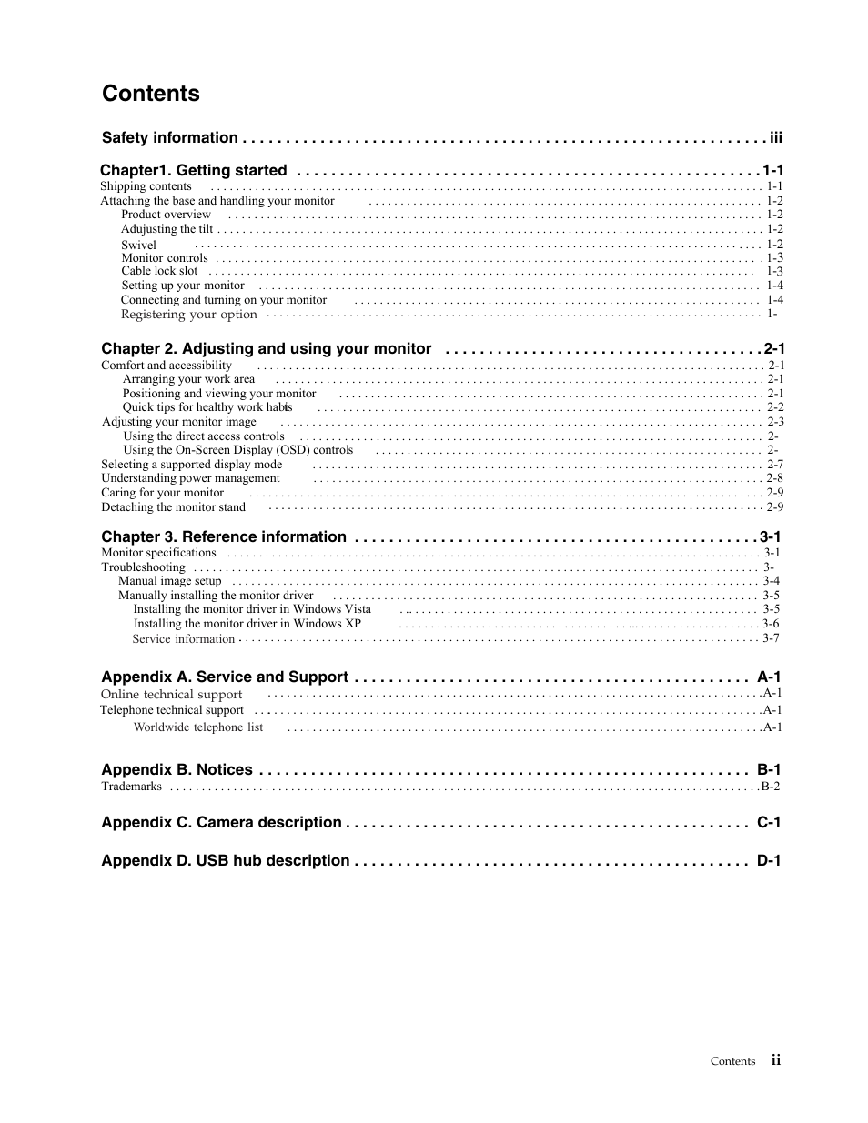 Lenovo L215p User Manual | Page 3 / 36