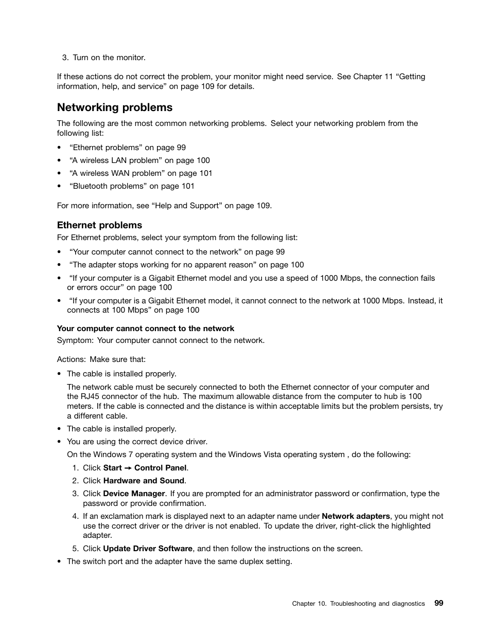 Networking problems | Lenovo THINKCENTRE 4473 User Manual | Page 113 / 142