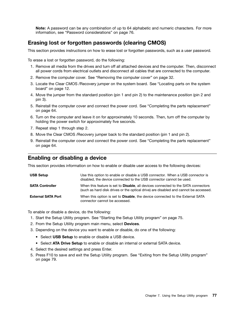Enabling or disabling a device | Lenovo THINKCENTRE 4473 User Manual | Page 91 / 142