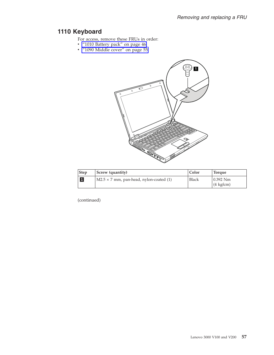 1110 keyboard, Keyboard | Lenovo V100 User Manual | Page 63 / 126