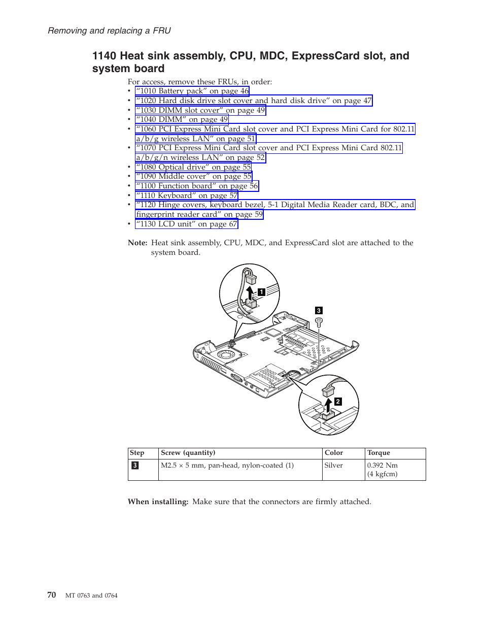 Heat, Sink, Assembly | Expresscard, Slot, System, Board | Lenovo V100 User Manual | Page 76 / 126