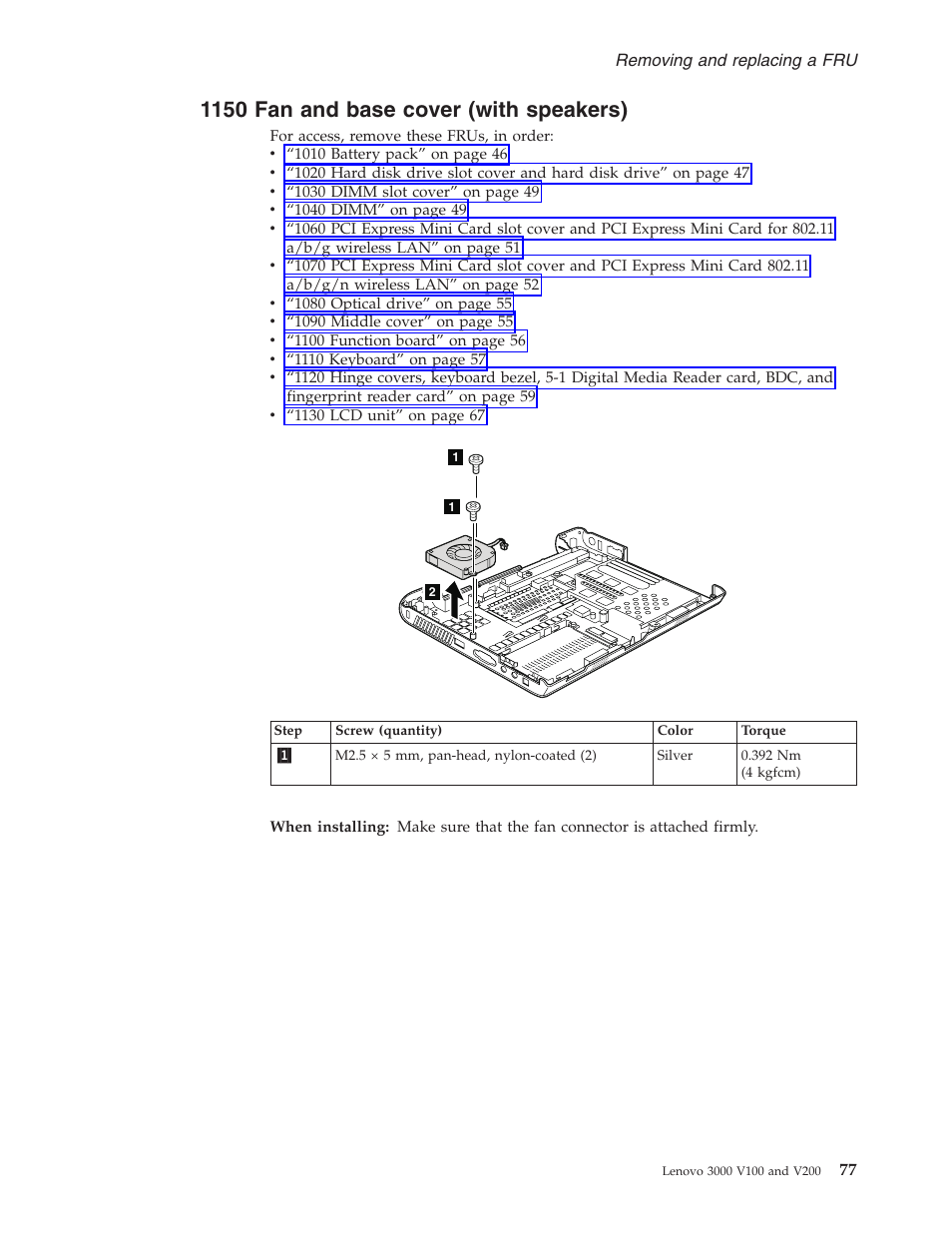 1150 fan and base cover (with speakers), Base, Cover | With, Speakers) | Lenovo V100 User Manual | Page 83 / 126