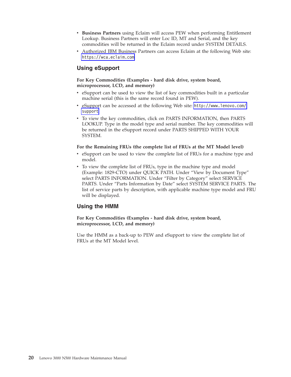Using, Esupport | Lenovo 3000 N500 User Manual | Page 28 / 124