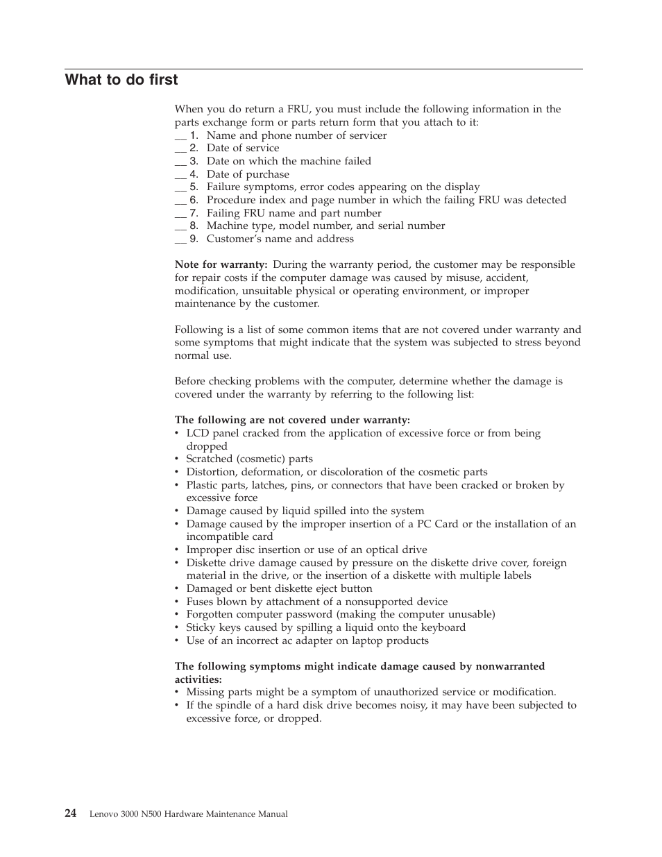 What to do first, What, First | Lenovo 3000 N500 User Manual | Page 32 / 124