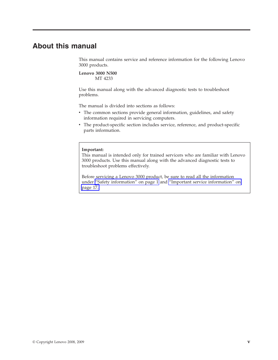 About this manual, About, This | Manual | Lenovo 3000 N500 User Manual | Page 7 / 124