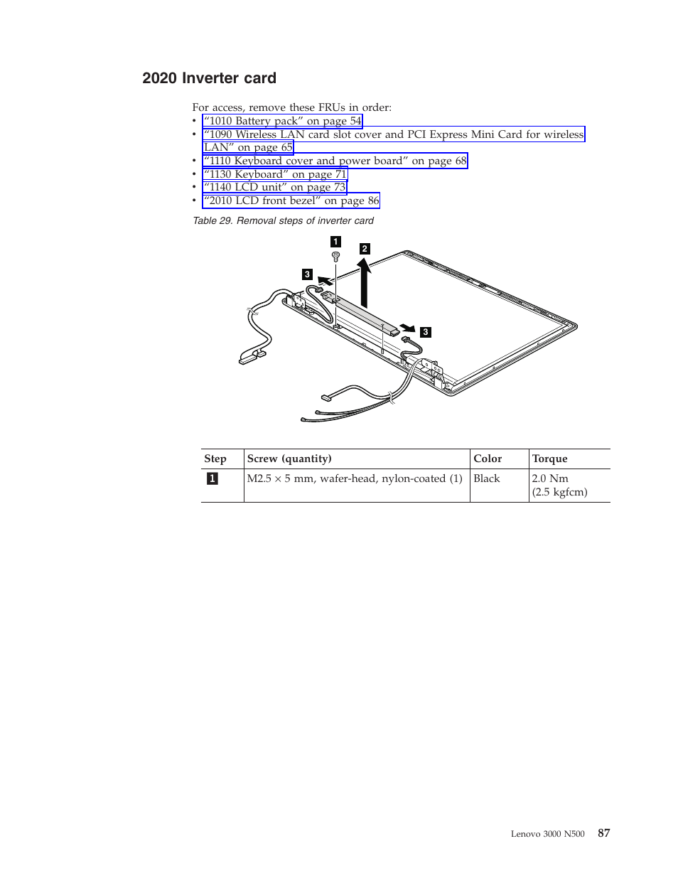 2020 inverter card, Inverter, Card | Lenovo 3000 N500 User Manual | Page 95 / 124