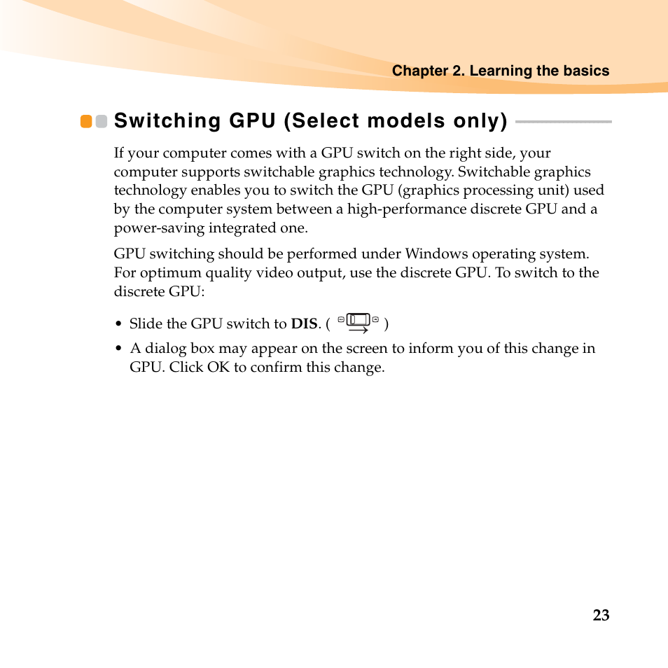 Switching gpu (select models only) | Lenovo IdeaPad U455 User Manual | Page 37 / 142